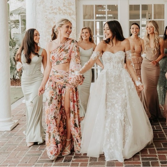 Bronx and Banco Sienna One Sleeve Gown in Rose - Picture 5 of 6